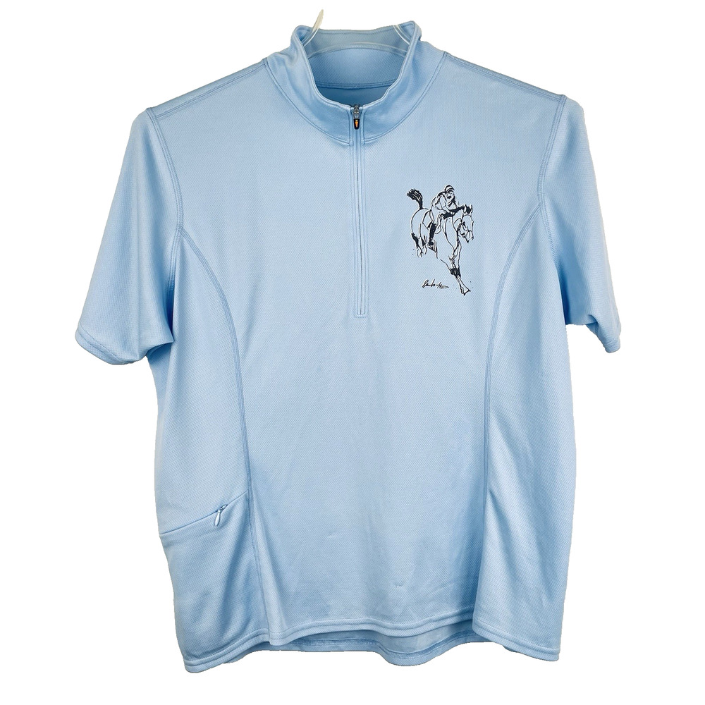 Kerrits Equestrian 1/4 Zip Top Women’s XL Light Blue Horseback Riding Horse Girl - Picture 2 of 9